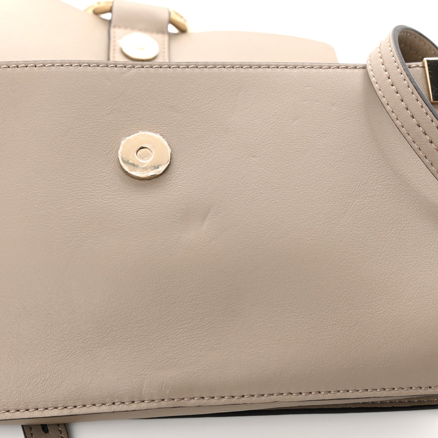 Suede Calfskin Small Faye Shoulder Bag Motty Grey