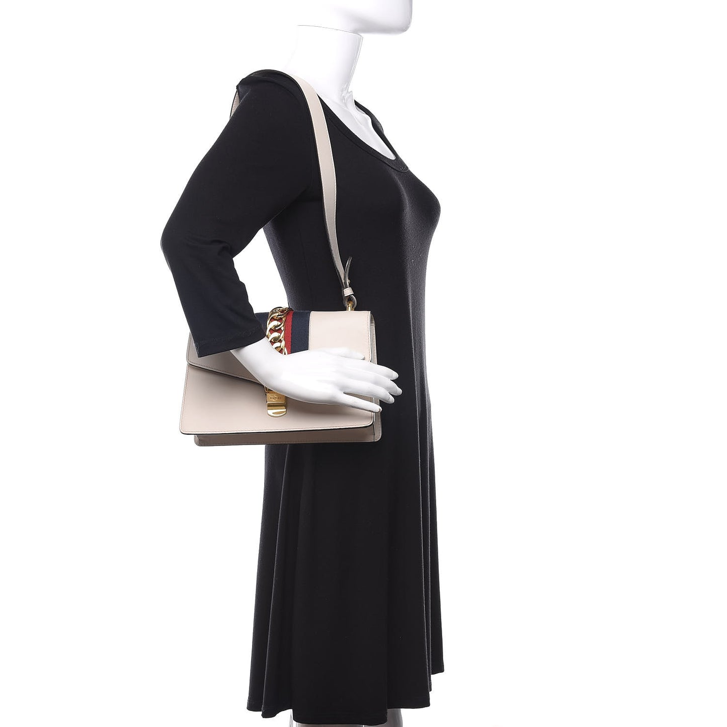 Calfskin Small Sylvie Shoulder Bag Off White