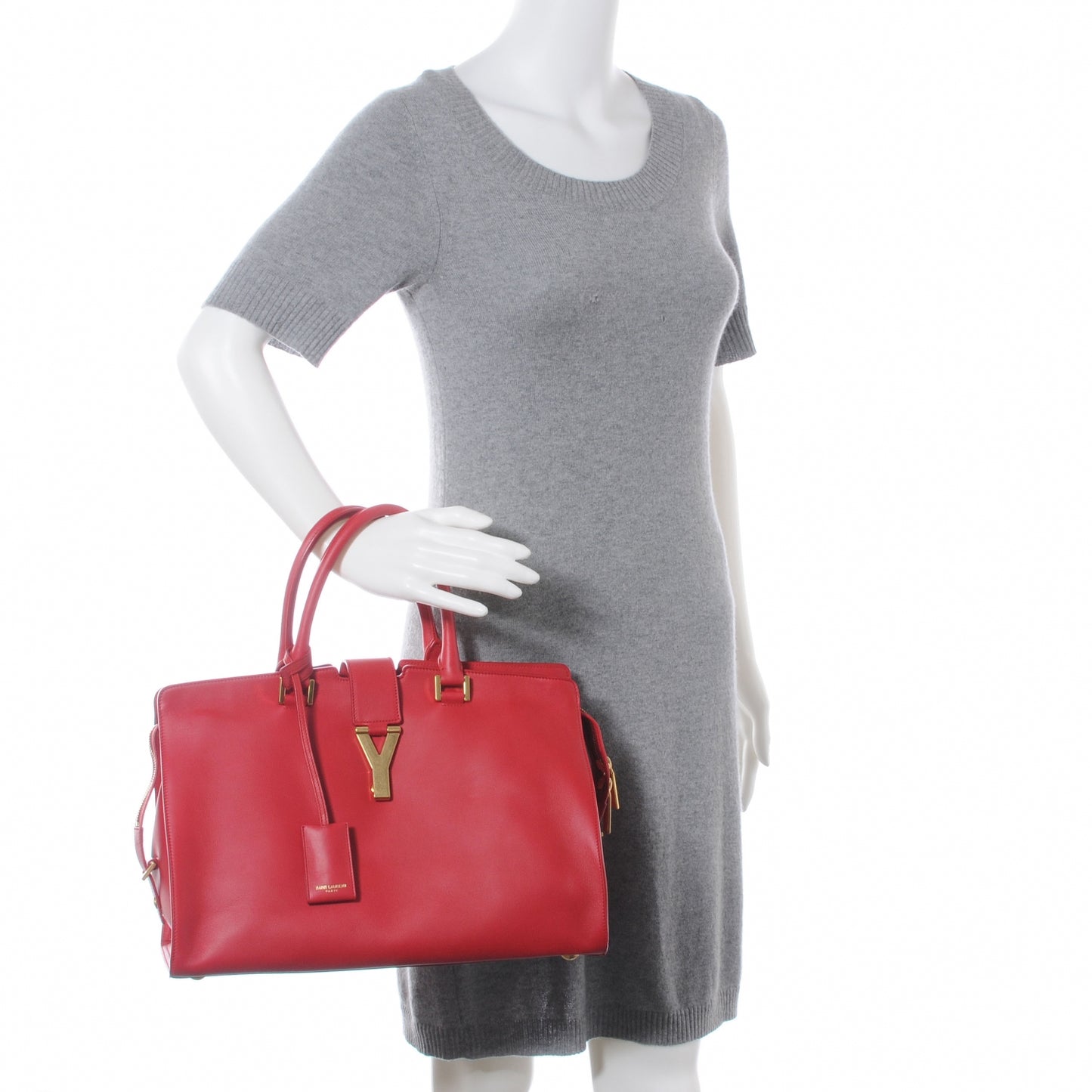 Calfskin Classic Y Top Handle Bag Red