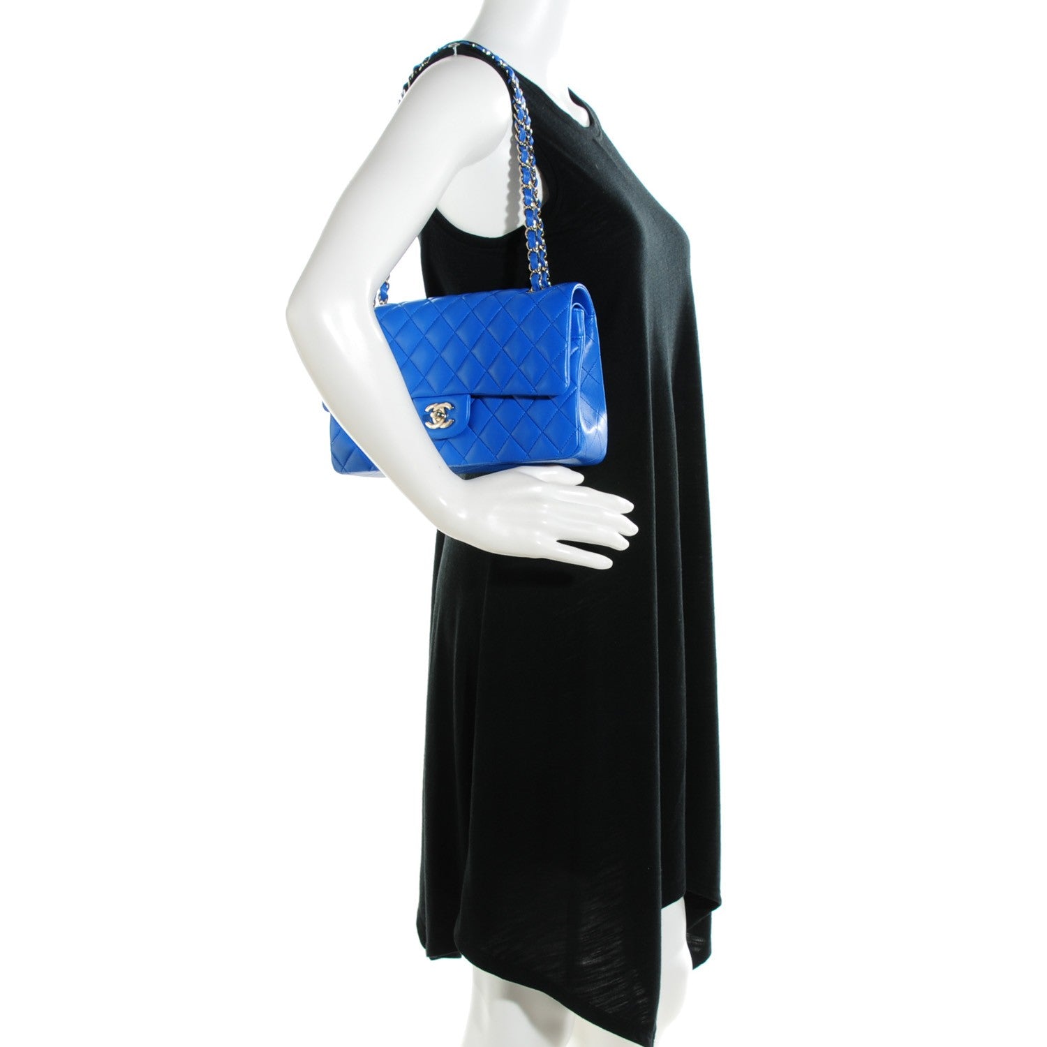 Chanel Lambskin Quilted Medium Double Flap Blue 2 of 8