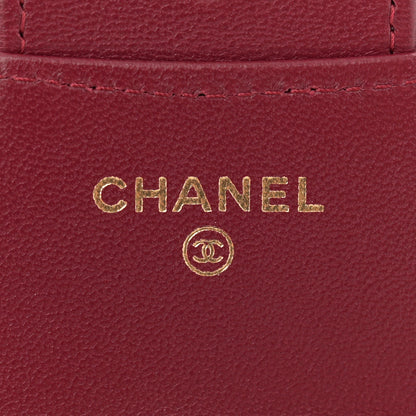Chanel Lambskin Quilted Top Handle Flap Coin Purse With Chain Burgundy 6 of 13