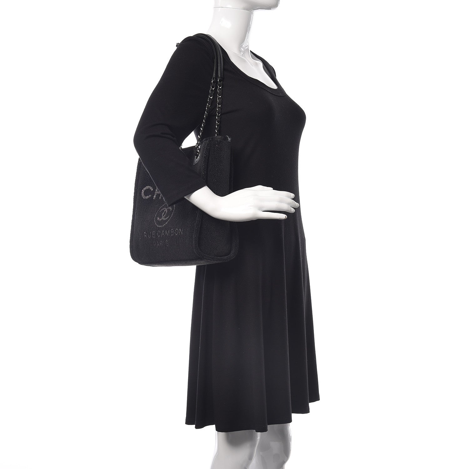 Chanel Lurex Boucle Mini Deauville Tote Black 2 of 16