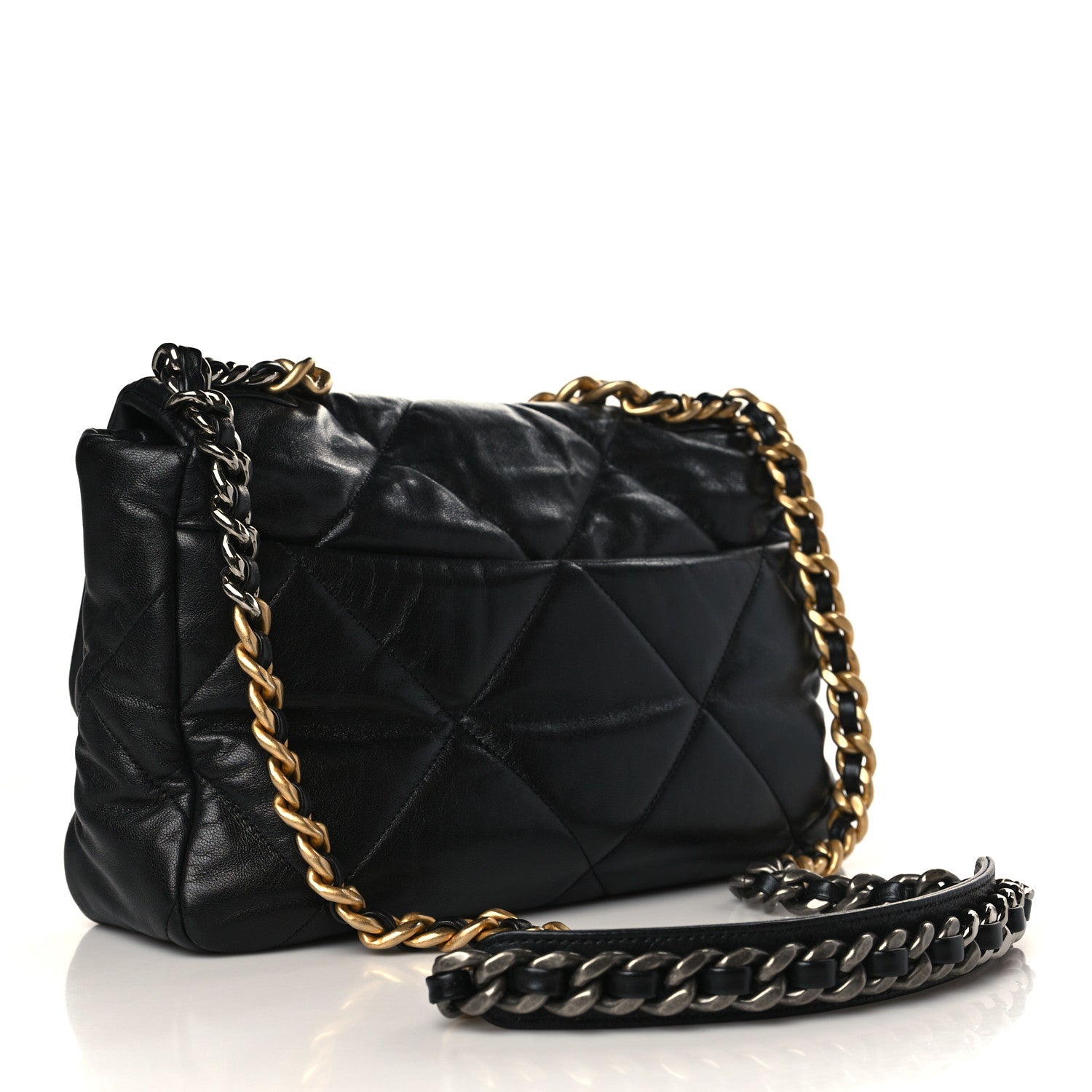 Chanel Goatskin Quilted Large Chanel 19 Flap Black 3 of 9