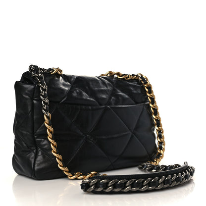 Chanel Goatskin Quilted Large Chanel 19 Flap Black 3 of 9