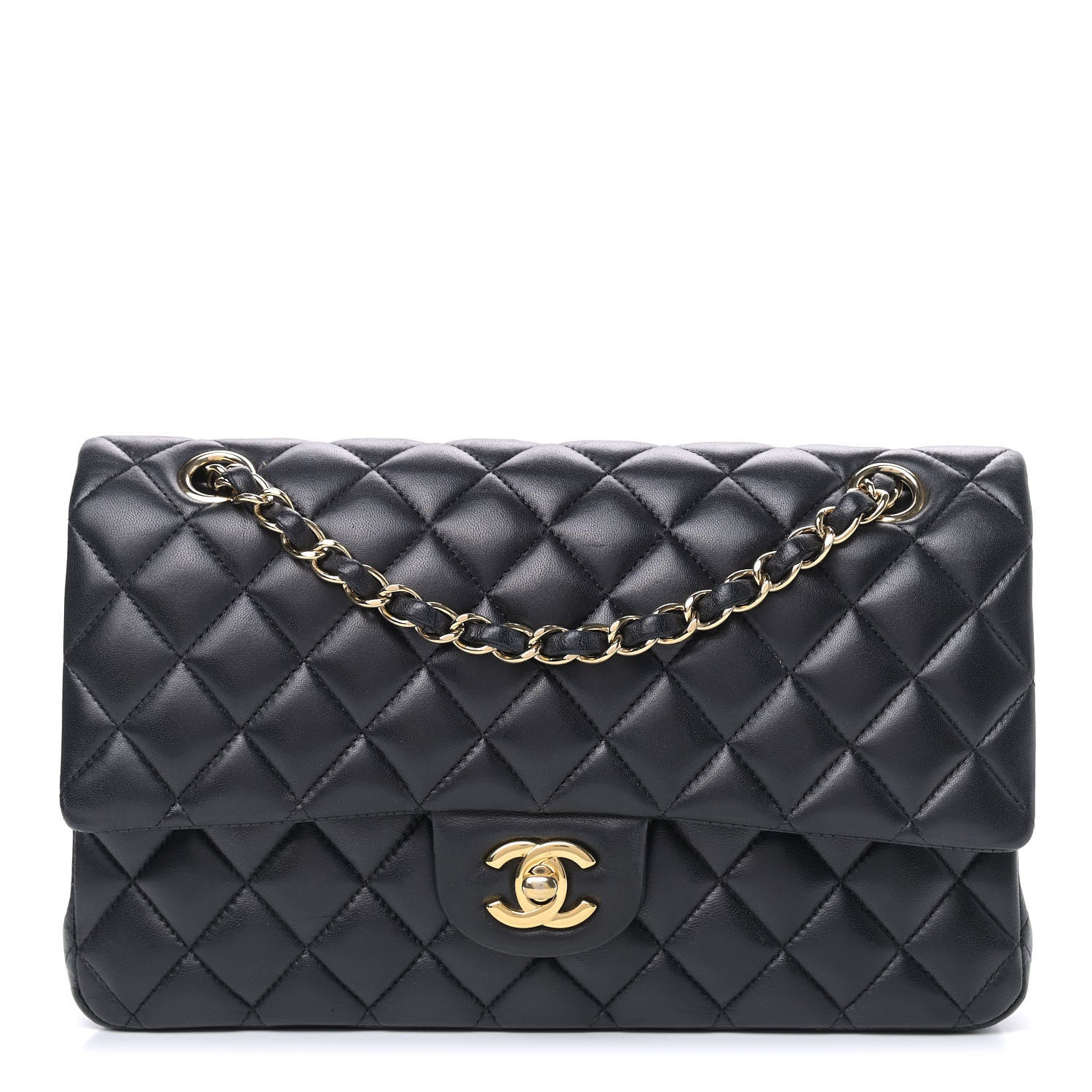 Chanel Lambskin Quilted Medium Double Flap Black 1 of 10