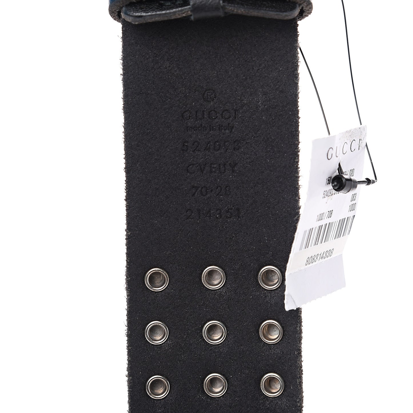 Calfskin Studded Double G 40mm Belt 70 28 Black