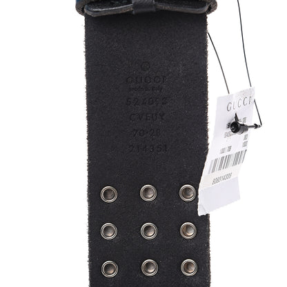 Gucci Calfskin Studded Double G 40mm Belt 70 28 Black 4 of 5