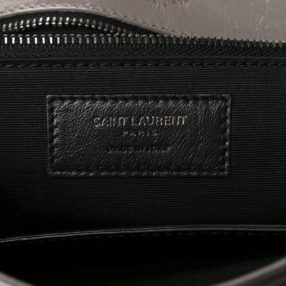 Saint Laurent Crinkled Calfskin Matelasse Monogram Large Niki Chain Satchel Fog 7 of 11