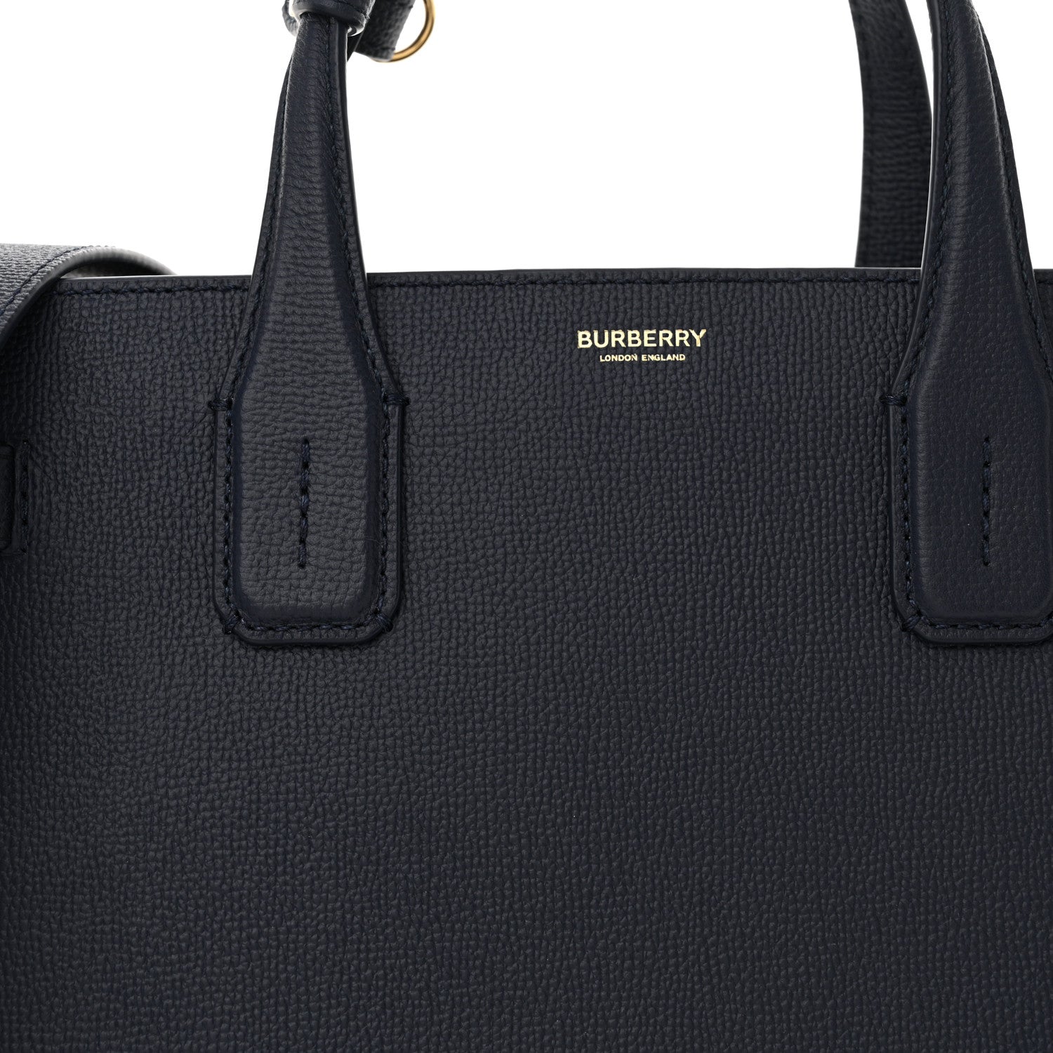 Burberry Derby Calfskin Vintage Check Medium Banner Tote Regency Blue 9 of 11