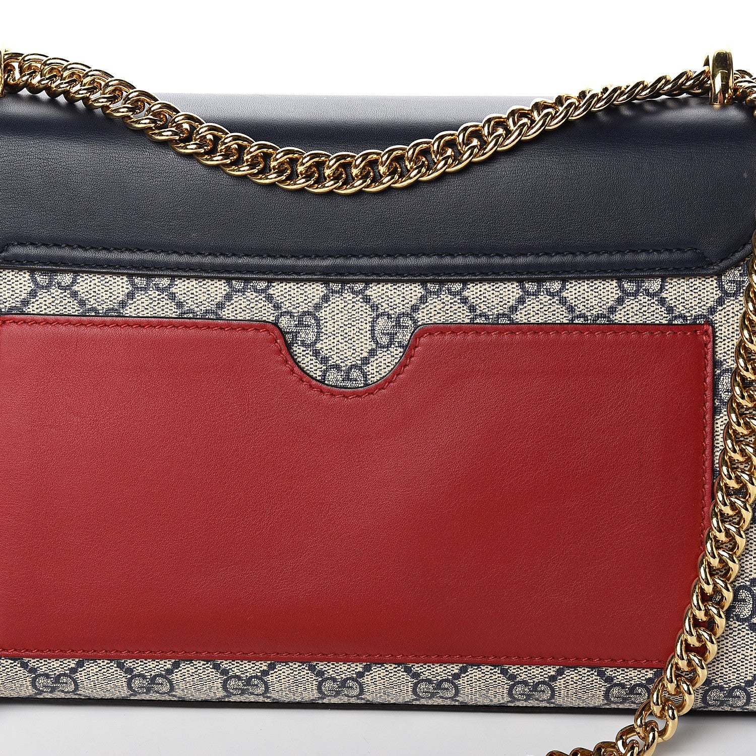 Gucci GG Supreme Monogram Calfskin Medium Padlock Shoulder Bag Beige Blue Mystic White Hibiscus Red 12 of 13