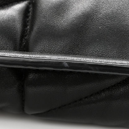 Saint Laurent Lambskin Quilted Medium Loulou Puffer Monogram Chain Satchel Black 12 of 12