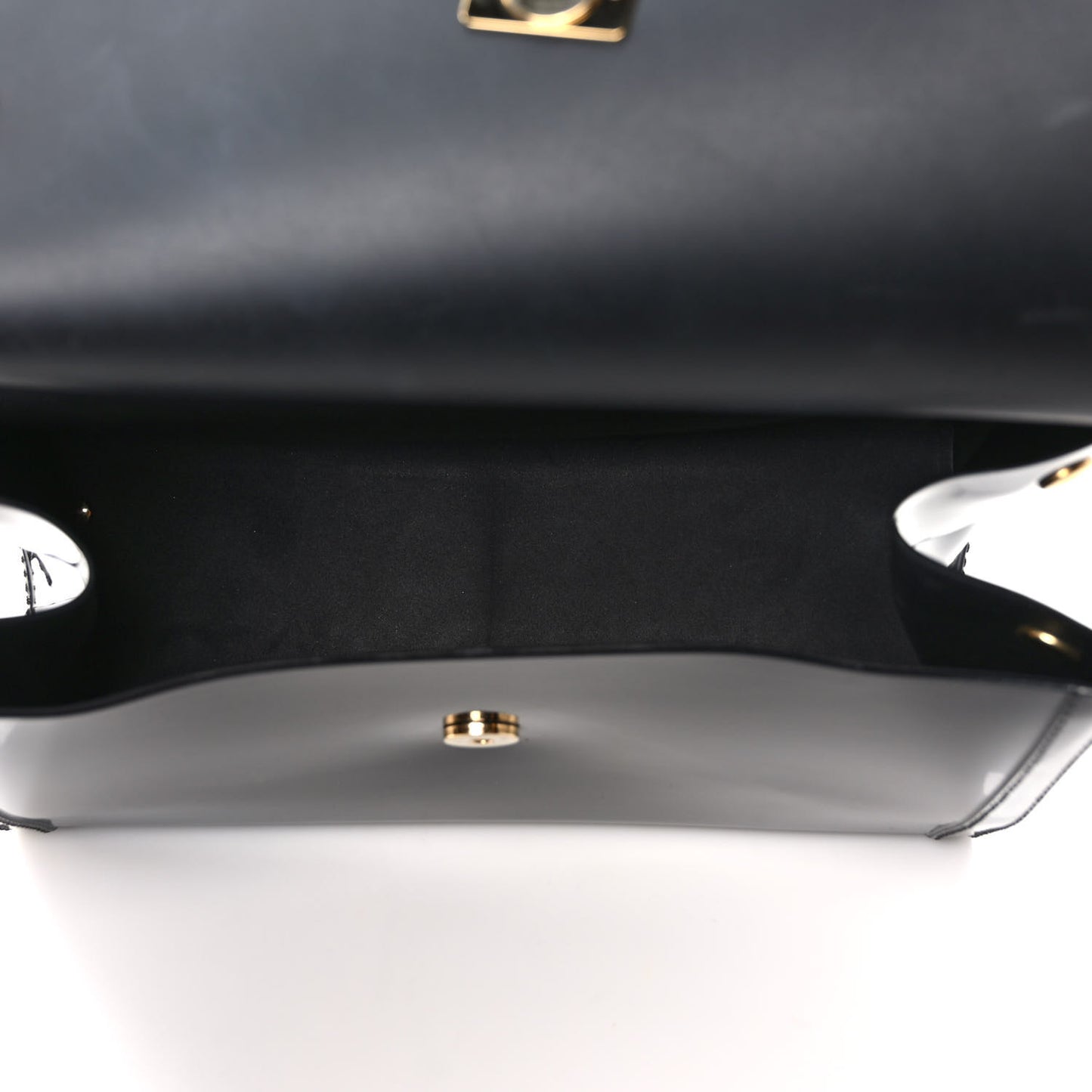 Patent Medium Miss Sicily Satchel Black