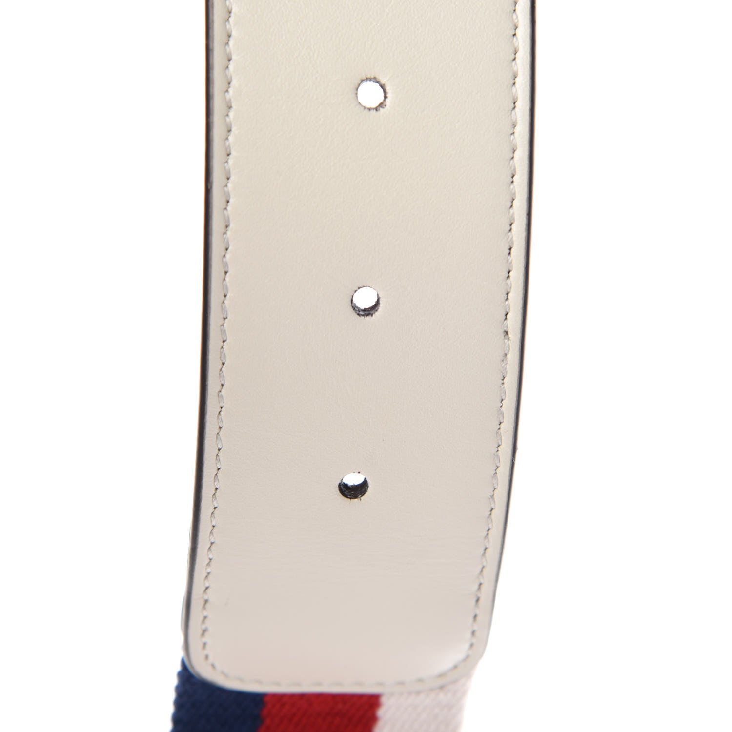 Gucci Nylon Calfskin Sylvie Web Double G 40mm Belt 95 38 Mystic White Hibiscus Red Maritime 5 of 7
