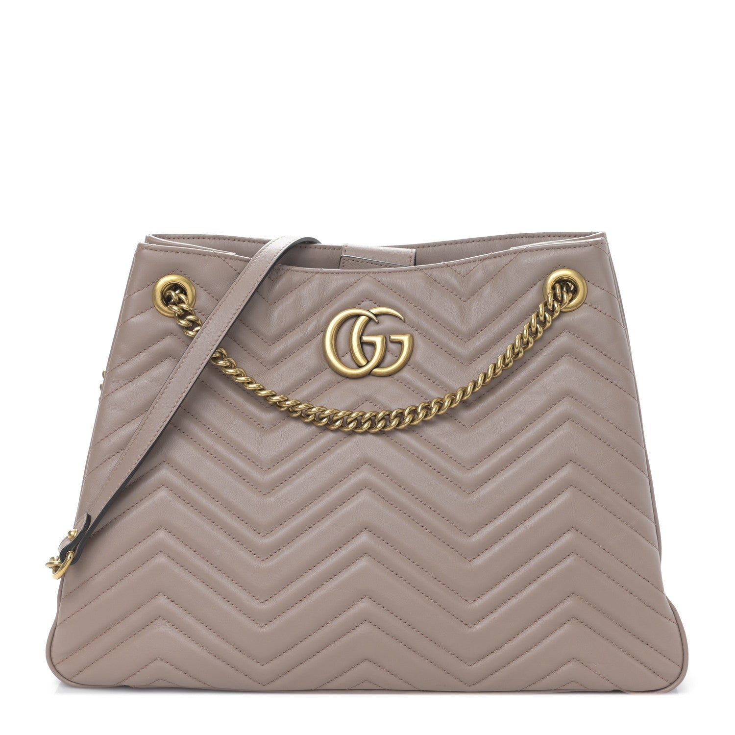 Gucci Calfskin Matelasse Medium GG Marmont Shoulder Tote Bag Porcelain Rose 1 of 10
