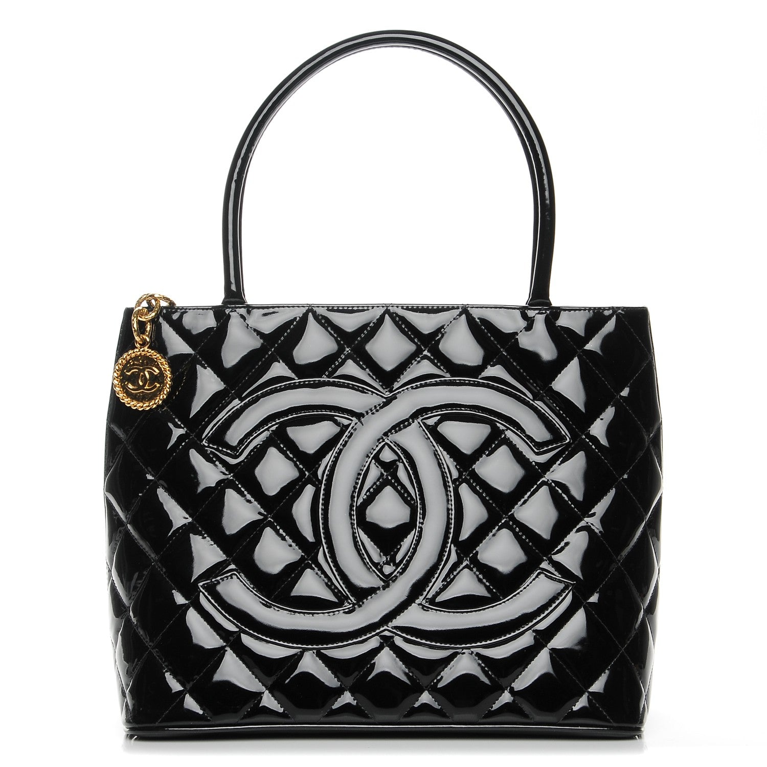 Chanel Patent Medallion Tote Black 1 of 7
