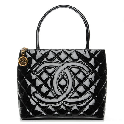 Chanel Patent Medallion Tote Black 1 of 7
