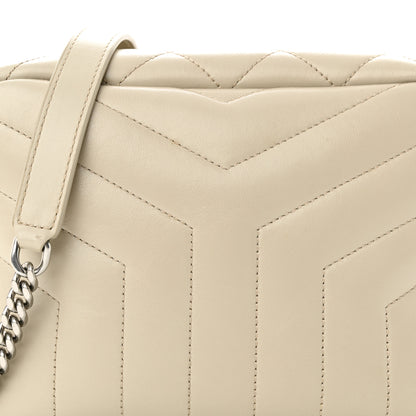 Saint Laurent SAINT LAURENT Calfskin Y Quilted Monogram Small Loulou Bowling Bag Ivory 8 of 12