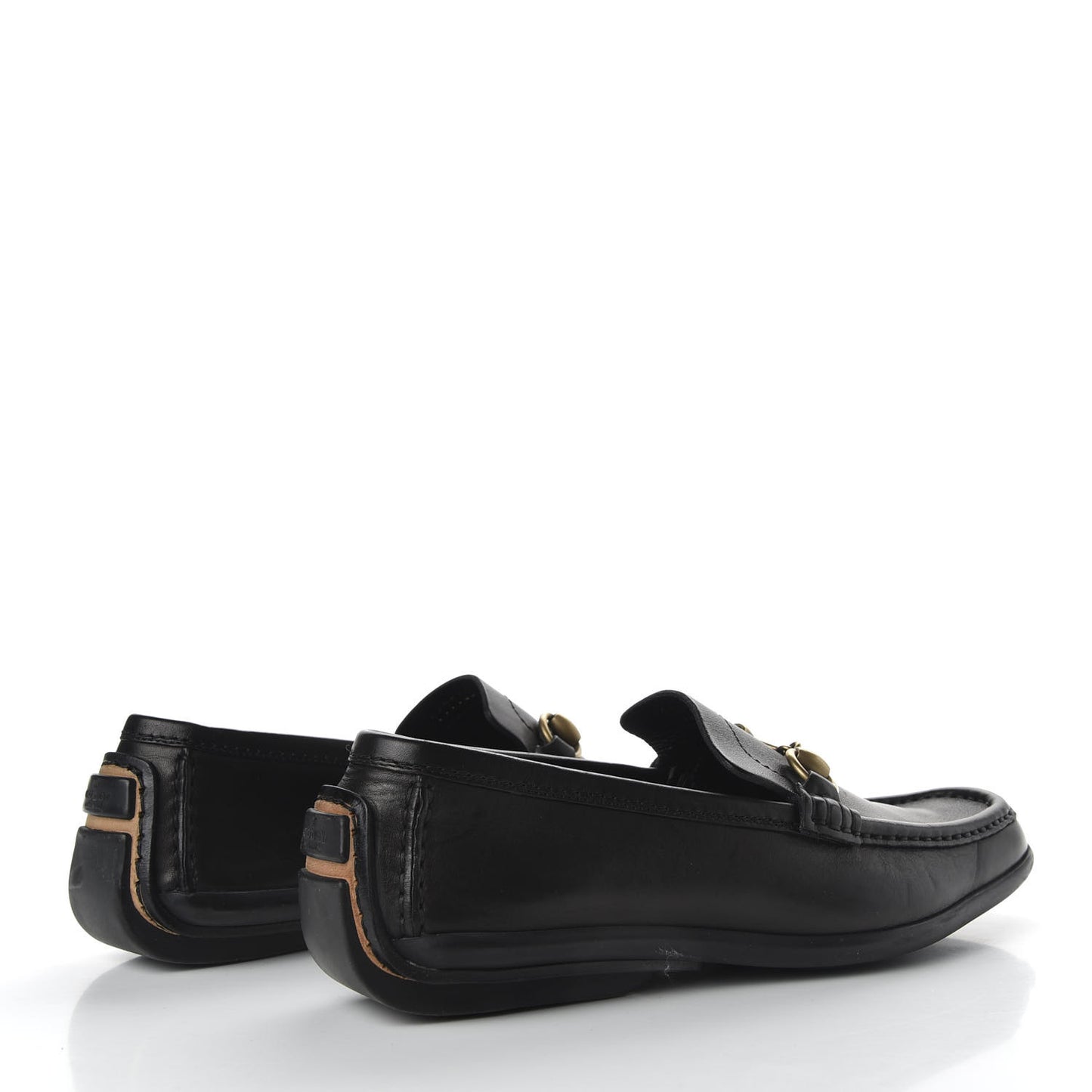 Calfskin Mens Horsebit Driver Loafers 8 Black