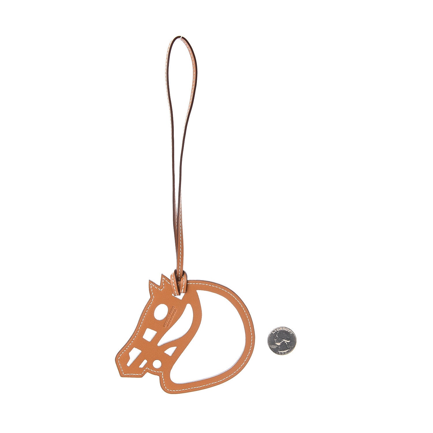 Hermes Barenia Paddock Cheval Horse Bag Charm Fauve 2 of 3