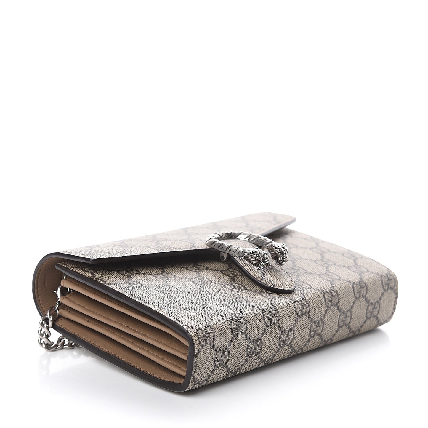 GG Supreme Monogram Mini Dionysus Chain Wallet Beige Taupe