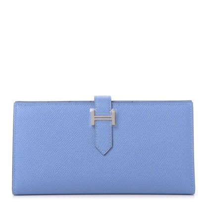 Hermes Epsom Bearn Gusset Wallet Bleu Paradis 1 of 10