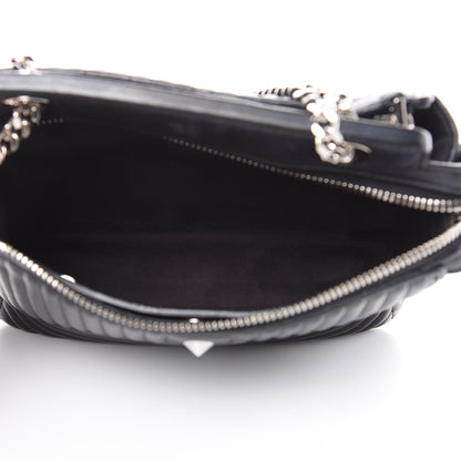 Fendi Shiny Nappa Trapuntata Chain Small DotCom Click Chain Satchel Black 5 of 16