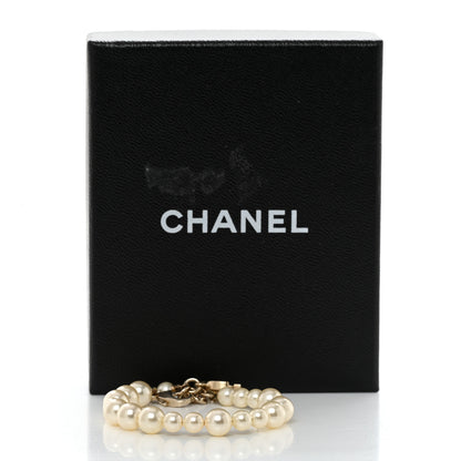 Chanel Pearl Crystal CC Bracelet Gold 6 of 6