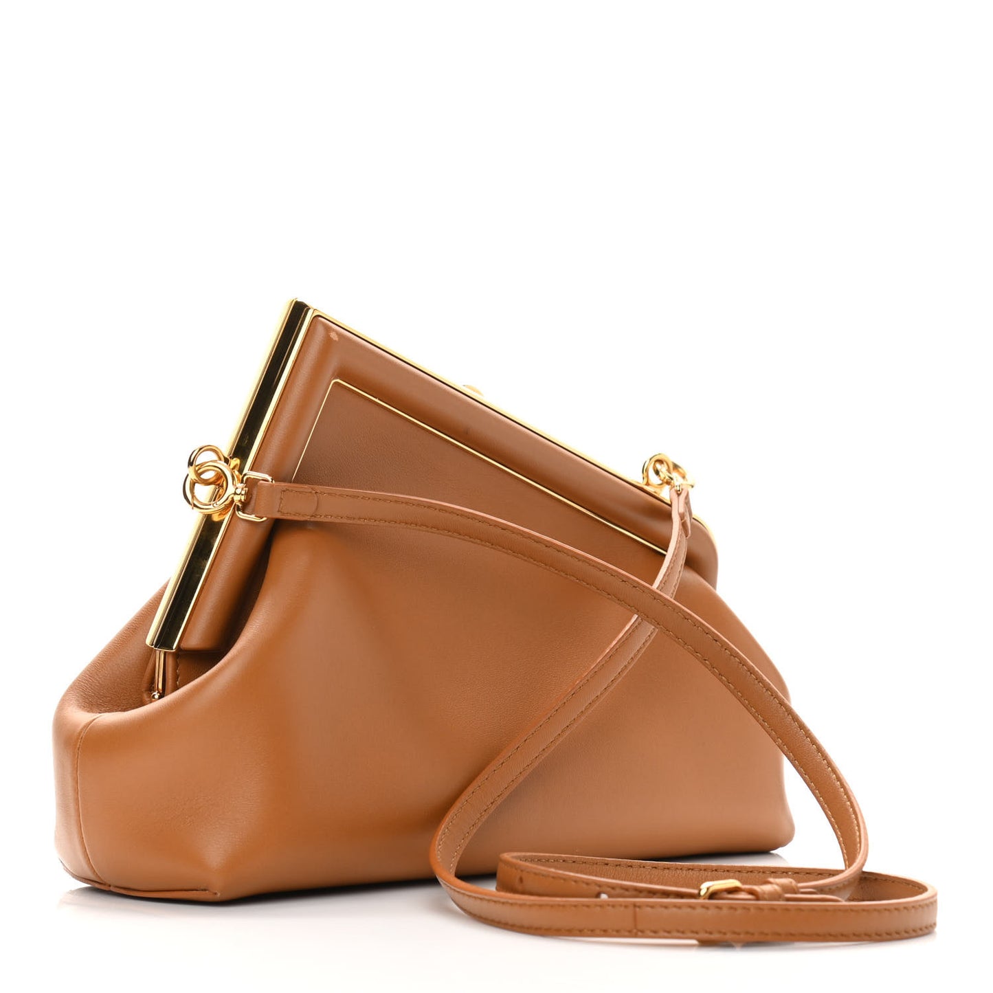 Shiny Nappa Small Fendi First Caramello