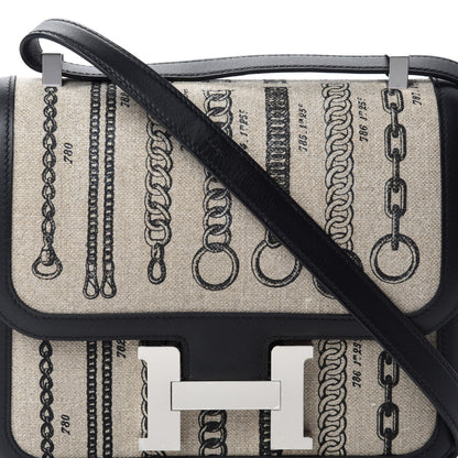 Hermes Swift Toile Dechainee Constance 24 Ficelle Black 10 of 11