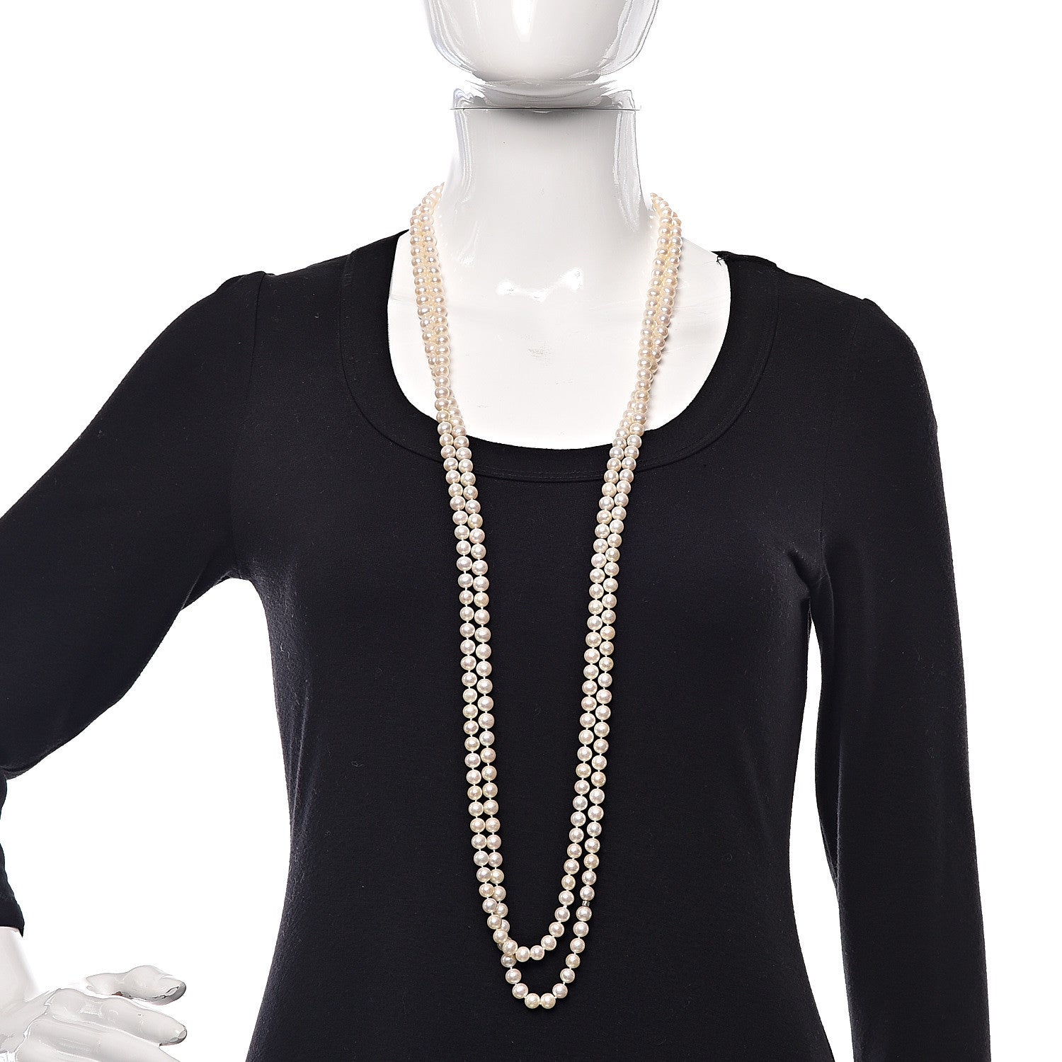 Tiffany Sterling Silver Pearl 6.5-7mm Ziegfeld Strand Necklace 84" 2 of 5
