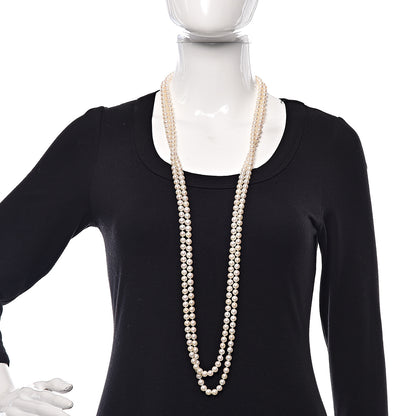 Tiffany Sterling Silver Pearl 6.5-7mm Ziegfeld Strand Necklace 84" 2 of 5