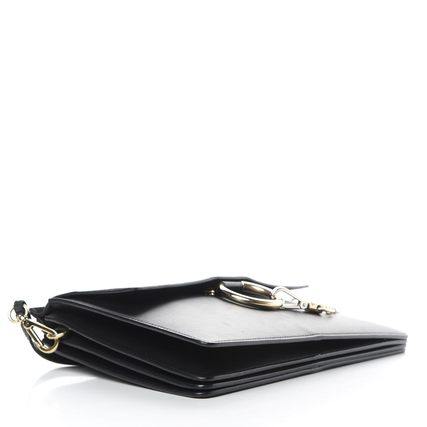 Suede Calfskin Medium Faye Shoulder Bag Black