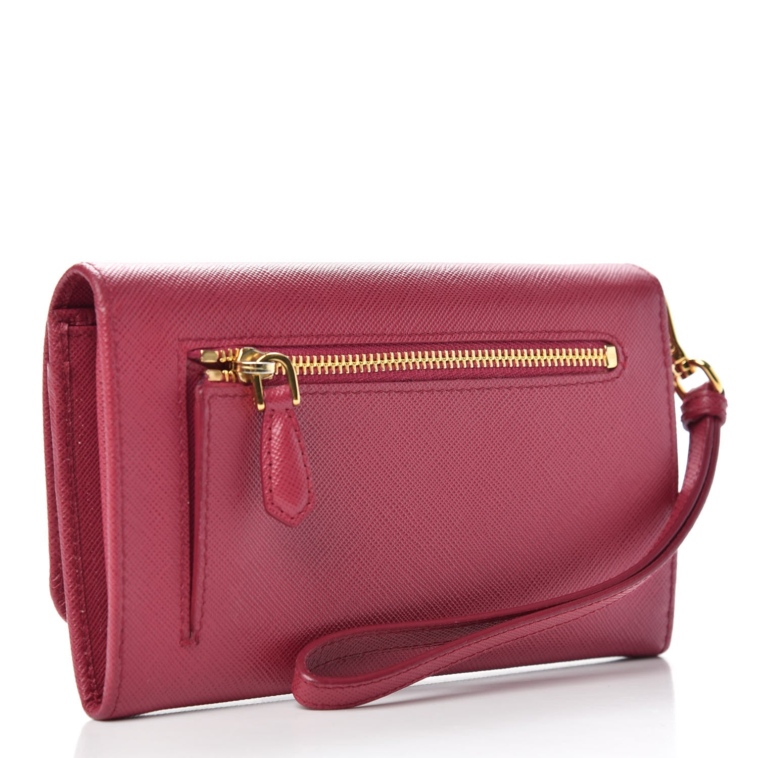 Prada Saffiano Metal Wristlet Peonia 3 of 5