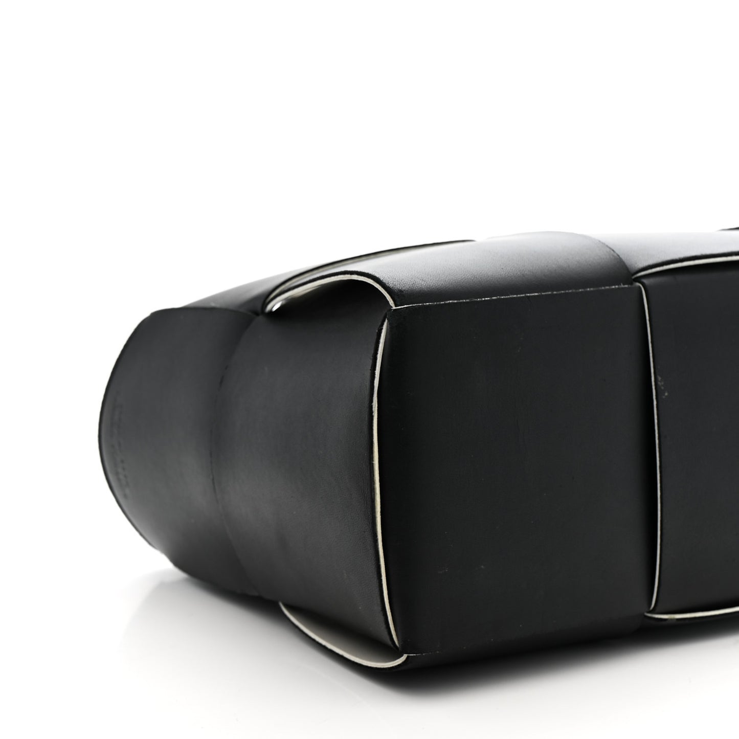 Nappa Maxi Intrecciato Small Arco Tote Black White
