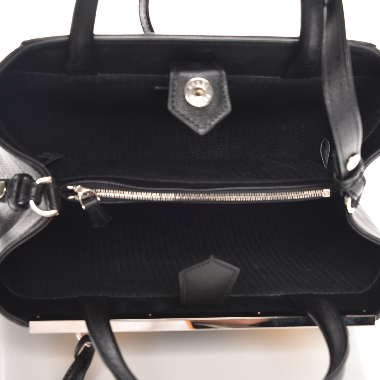 Fendi Saffiano Monster Colorblock Petite 2Jours Tote Black 6 of 9