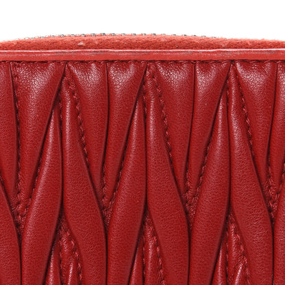 Miu Miu Nappa Matelasse Zip Around Compact Wallet Fuoco 11 of 14