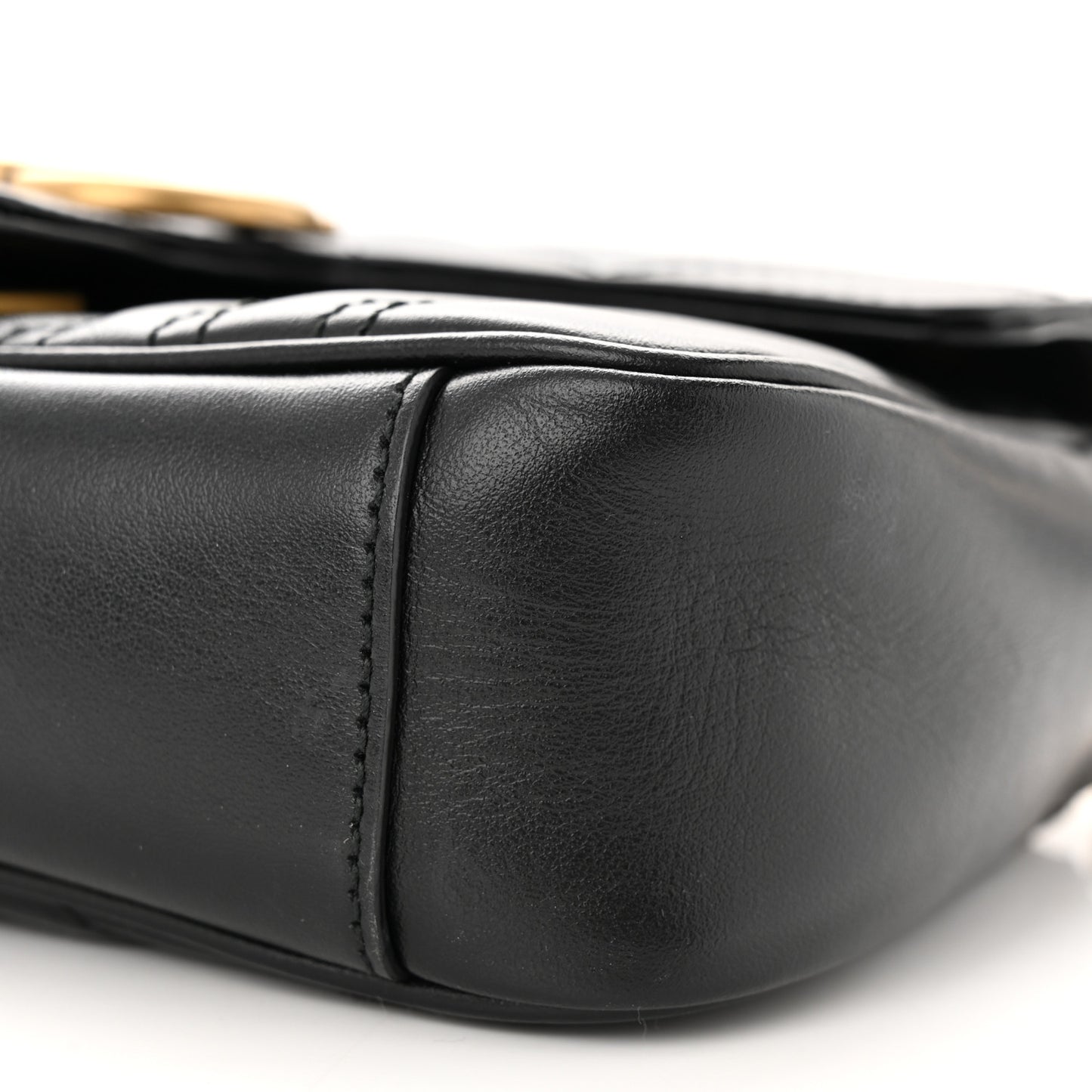 Calfskin Matelasse Mini GG Marmont Shoulder Bag Black