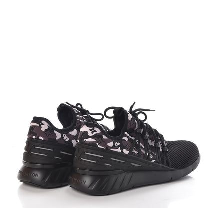 Louis Vuitton Neoprene Mesh Rubber Monogram Camo Fastlane Low Sneakers 9.5 Black 4 of 8