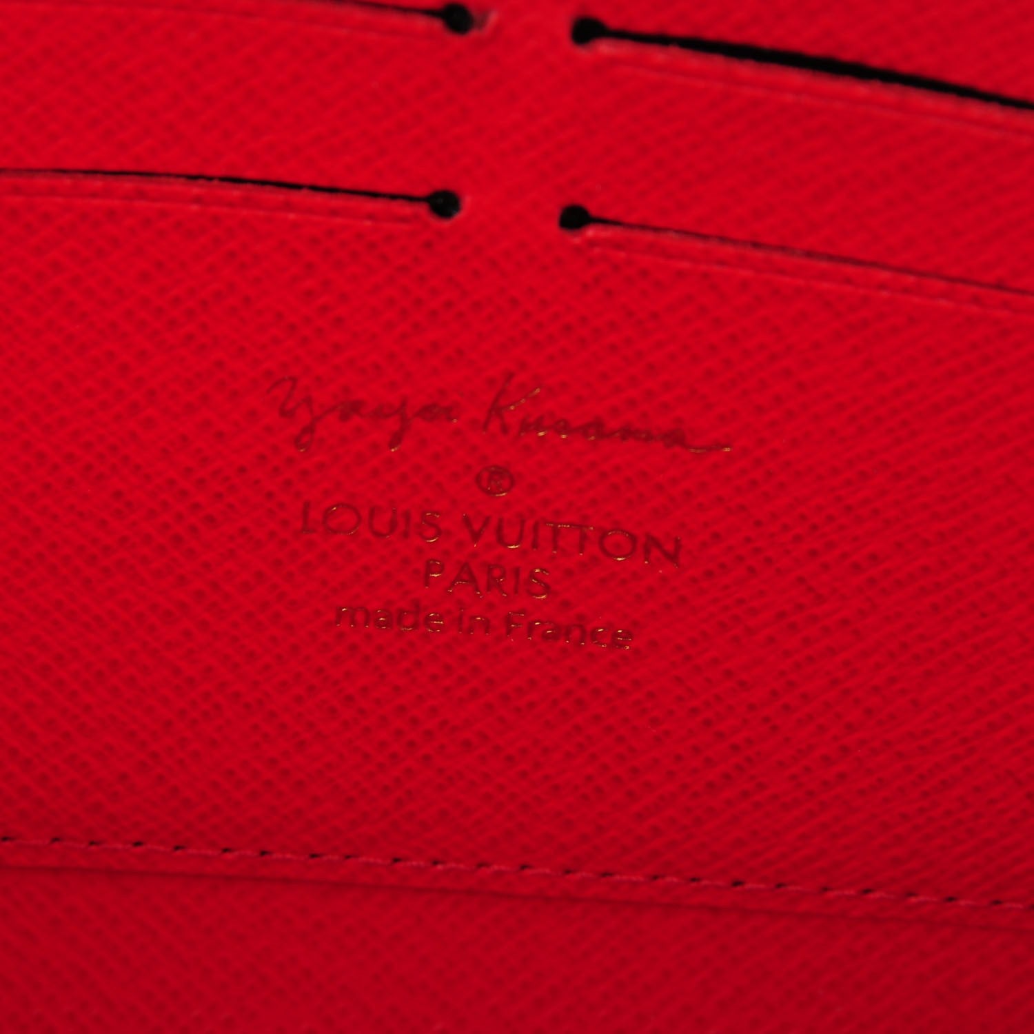 Louis Vuitton Monogram Kusama Pumpkin Dots Zippy Wallet Red 6 of 7