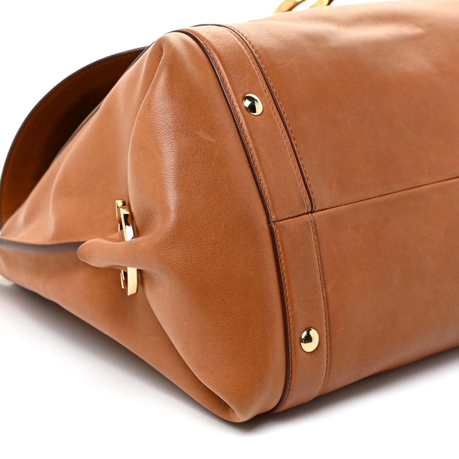 Salvatore Ferragamo Calfskin Suzanna Gancini Satchel Brown 8 of 28