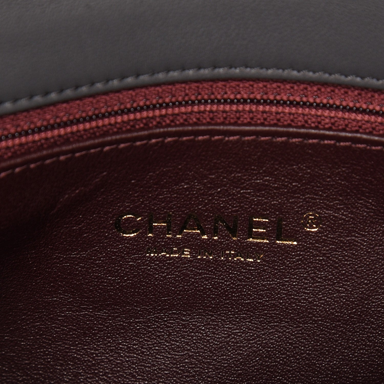 Chanel Lambskin Surpique Chevron Quilted Small Single Flap Grey 6 of 8