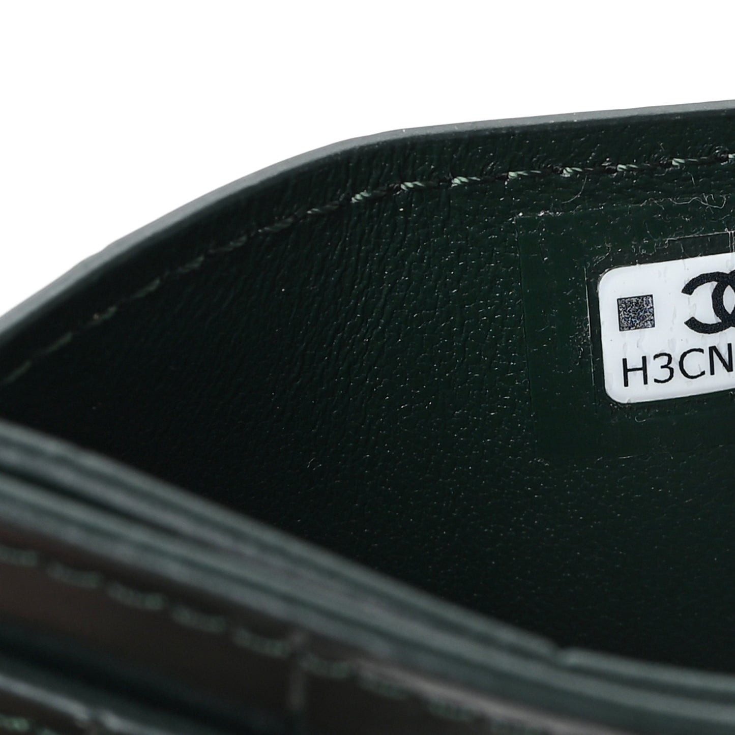 Calfskin Crocodile Embossed Crococo Card Holder Emerald