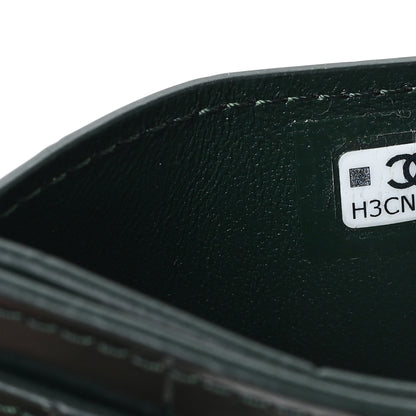 Chanel Calfskin Crocodile Embossed Crococo Card Holder Emerald 7 of 7