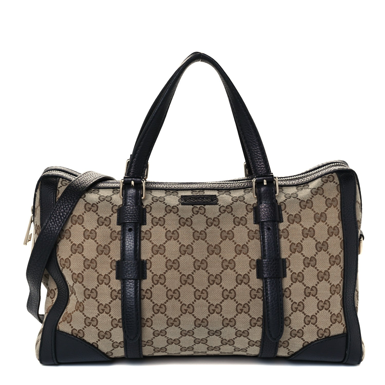 Gucci Monogram Cellarius Calfskin Large Boston Beige Ebony Black 1 of 13