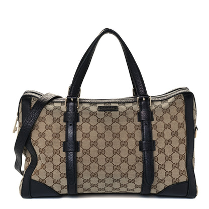 Gucci Monogram Cellarius Calfskin Large Boston Beige Ebony Black 1 of 13