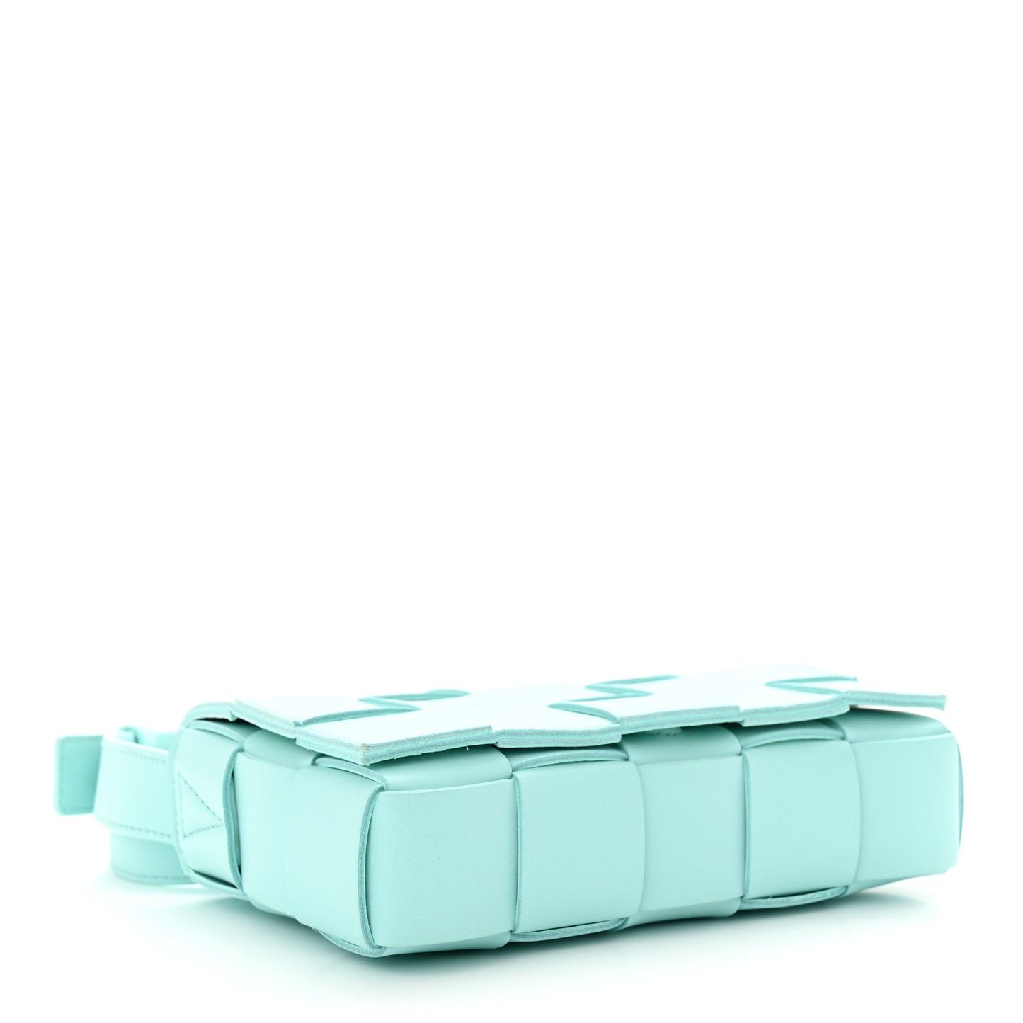 Lambskin Maxi Intrecciato Small Cassette Crossbody Bag Celadon