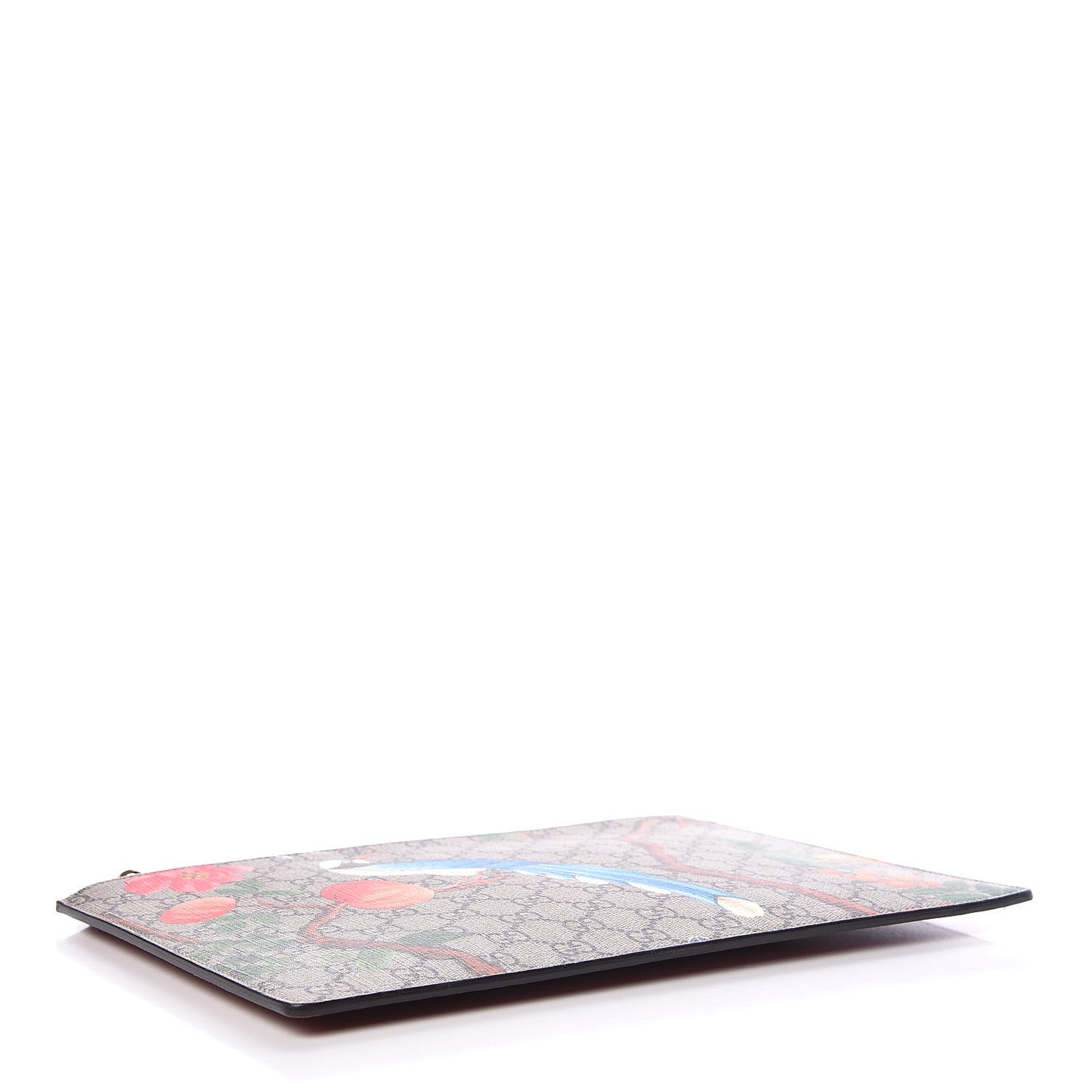 GG Supreme Monogram Tian Large Zip Pouch Beige Multicolor Red