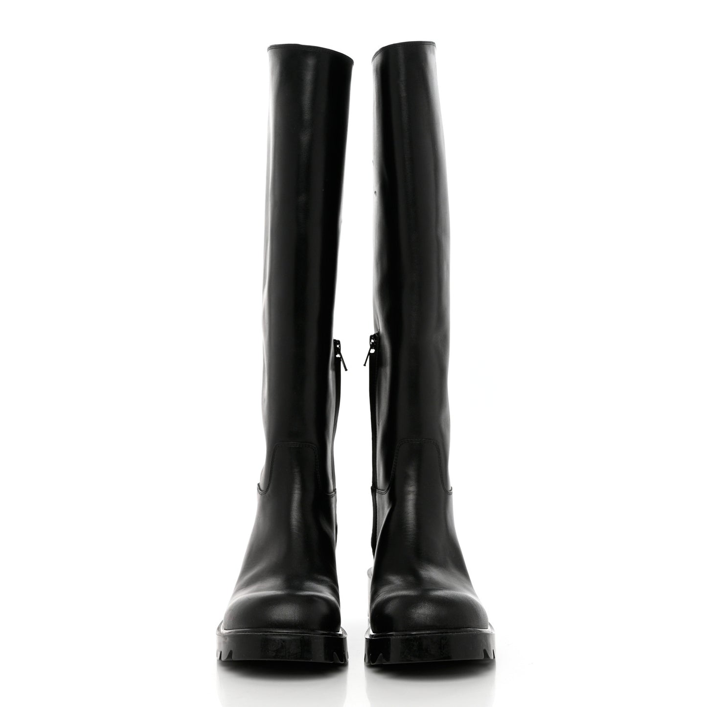 Calfskin High Boots 38 Black