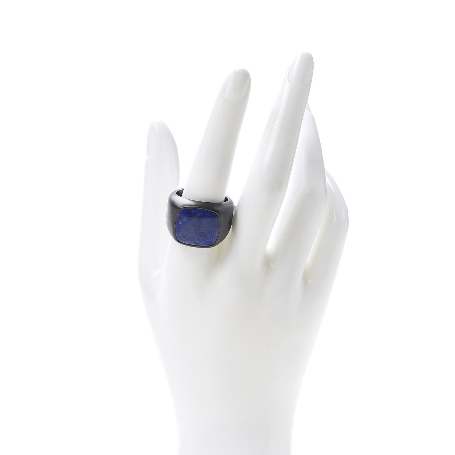 David Yurman Black Titanium Lapis 18MM Cushion Signet Ring 62 10 2 of 5