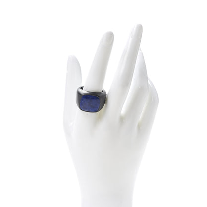 David Yurman Black Titanium Lapis 18MM Cushion Signet Ring 62 10 2 of 5
